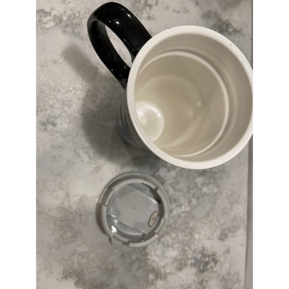 Cypress Home ceramic travel coffee mug with (The Best!) lid Blue Starfish 7” - Picture 5 of 5